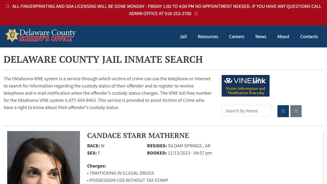 Inmate Search - Delaware County Sheriff's Office